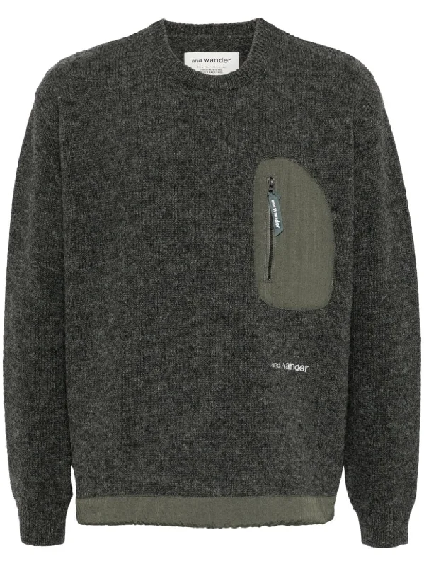 Zip-Pocket Wool Jumper